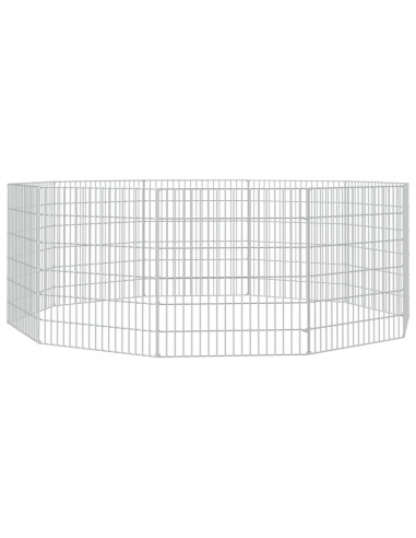 Conigliera con 10 Pannelli 54x60 cm Ferro Zincato