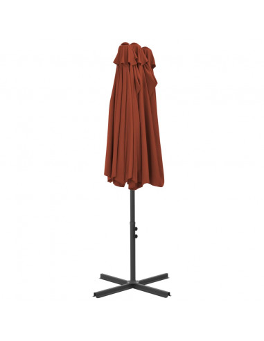 Ombrellone da Esterni Palo in Alluminio 460x270cm Terracotta