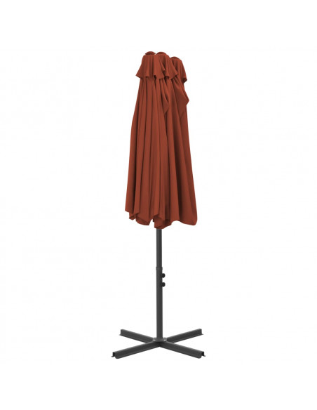 Ombrellone da Esterni Palo in Alluminio 460x270cm Terracotta