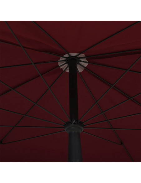 Ombrellone da Giardino con Palo 200x130 cm Rosso Bordò
