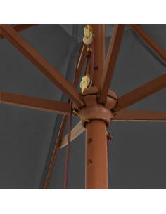 Ombrellone da Giardino con Palo in Legno Antracite 299x240 cm