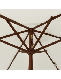 Ombrellone da Giardino con Palo in Legno Sabbia 196x231 cm