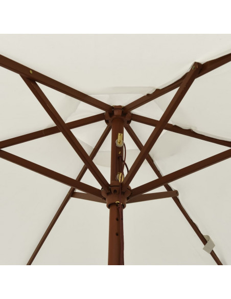 Ombrellone da Giardino con Palo in Legno Sabbia 196x231 cm
