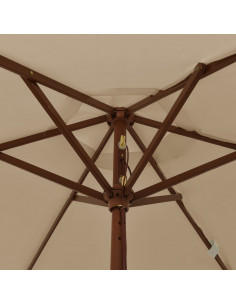 Ombrellone da Giardino con Palo in Legno Tortora 196x231 cm