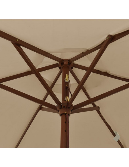 Ombrellone da Giardino con Palo in Legno Tortora 196x231 cm