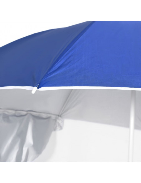 Ombrellone da Spiaggia con Teli Laterali Blu 215 cm