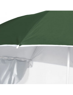 Ombrellone da Spiaggia con Teli Laterali Verde 215 cm