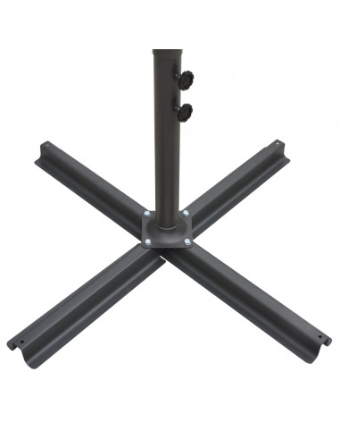 Ombrellone Doppio con Palo in Acciaio 250x250 cm Grigio Talpa