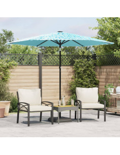 Ombrellone Giardino con Palo in Acciaio Blu 268x268x226 cm