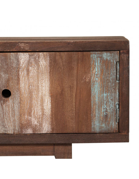 Mobile Porta TV in Legno di Acacia Stile Vintage 118x30x40 cm