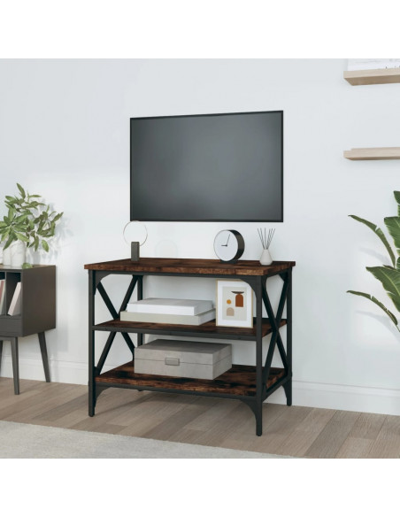 Mobile Porta TV Rovere Fumo 60x40x50 cm in Legno Multistrato