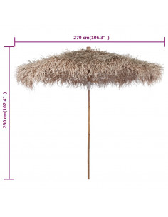 Ombrellone in Bambù 270 cm Parasole in Foglie di Banano
