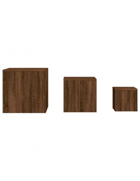 Credenze 3 pz Rovere Marrone in Legno Multistrato