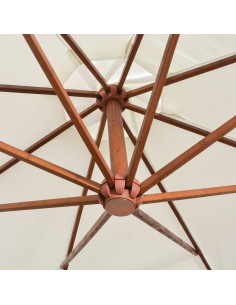 Ombrellone Pensile 350 cm Palo in Legno Bianco