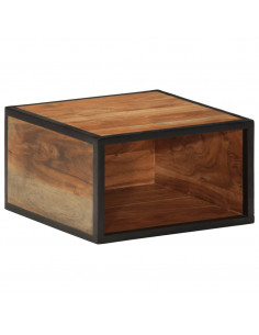 Comodino a Parete 35x35x20 cm in Legno Massello di Acacia 2