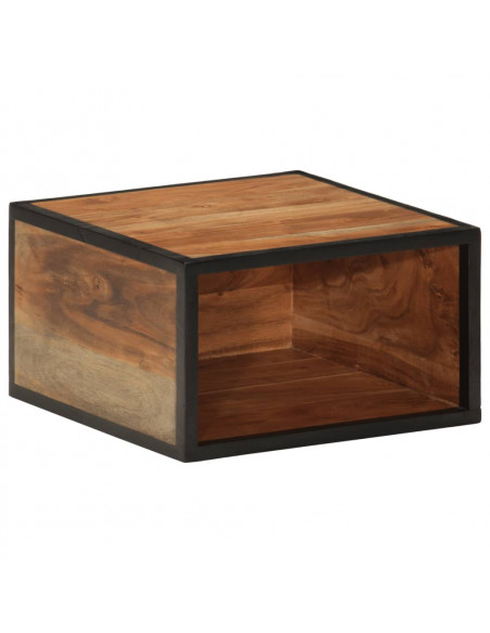 Comodino a Parete 35x35x20 cm in Legno Massello di Acacia
