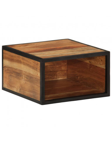 Comodino a Parete 35x35x20 cm in Legno Massello di Acacia