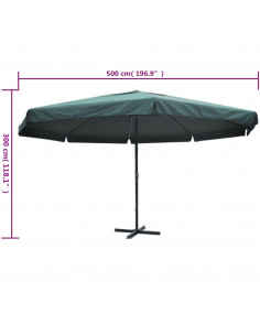 Ombrellone Verde in Alluminio 500 cm