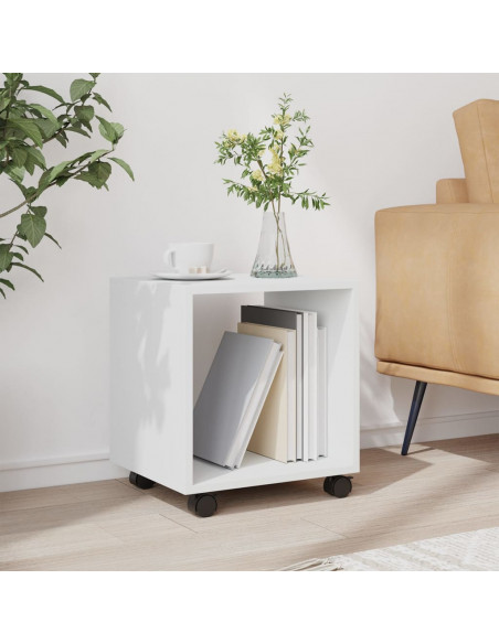Mobiletto con Ruote Bianco 37x33x42,5 cm in Truciolato