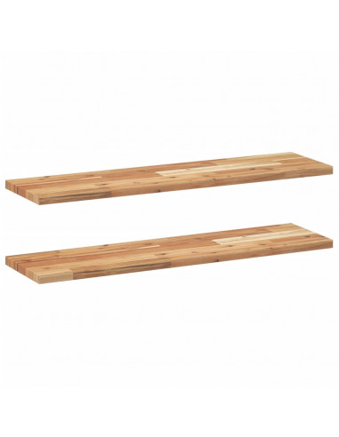 Mensole da Parete 2 pz 80x20x2 cm Legno Acacia Rifinito a Olio