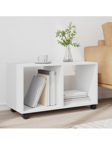 Mobiletto con Ruote Bianco 72x33x42,5 cm in Truciolato