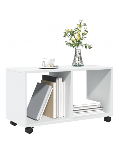 Mobiletto con Ruote Bianco 72x33x42,5 cm in Truciolato