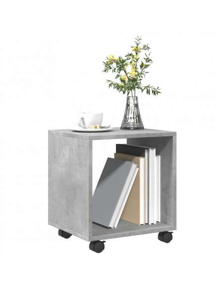 Mobiletto con Ruote Grigio Cemento 37x33x42,5 cm in Truciolato