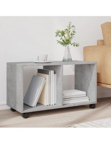 Mobiletto con Ruote Grigio Cemento 72x33x42,5 cm in Truciolato