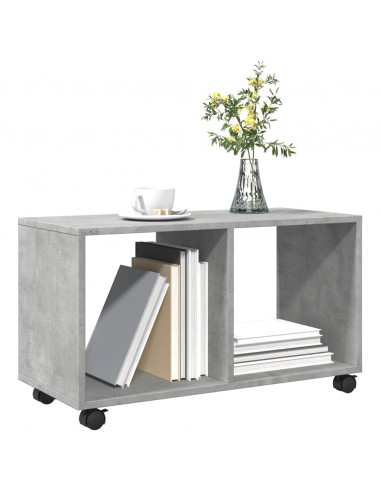Mobiletto con Ruote Grigio Cemento 72x33x42,5 cm in Truciolato