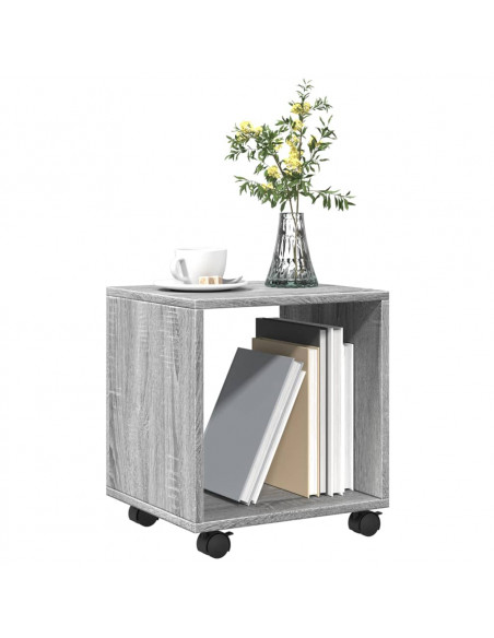 Mobiletto con Ruote Grigio Sonoma 37x33x42,5 cm in Truciolato