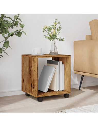 Mobiletto con Ruote Legno Antico 37x33x42,5 cm in Truciolato