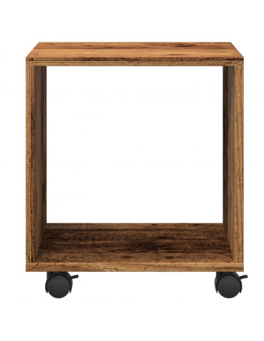 Mobiletto con Ruote Legno Antico 37x33x42,5 cm in Truciolato
