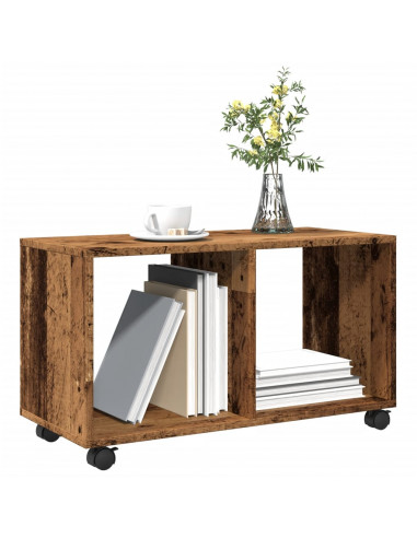 Mobiletto con Ruote Legno Antico 72x33x42,5 cm in Truciolato