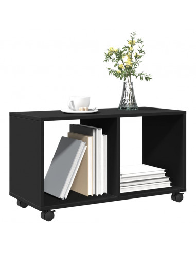 Mobiletto con Ruote Nero 72x33x42,5 cm in Truciolato