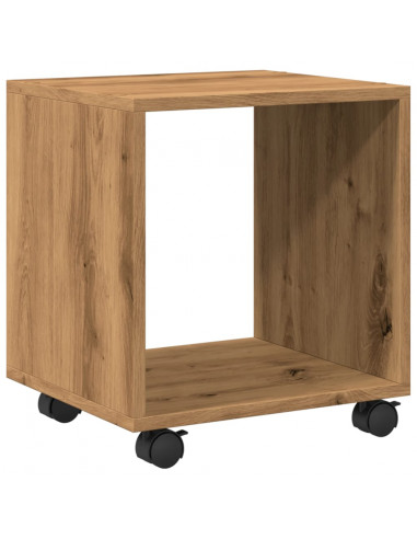 Mobiletto con Ruote Rovere Artigianale 37x33x42,5 cm Truciolato