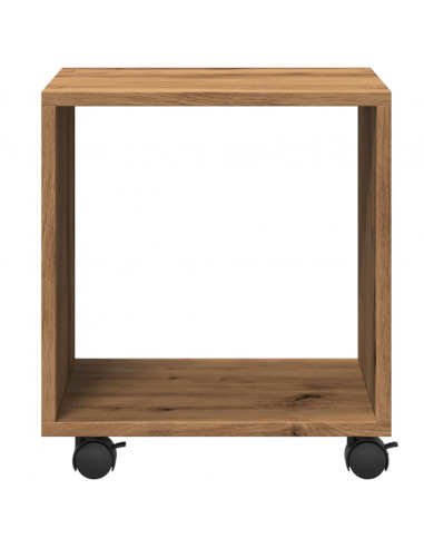 Mobiletto con Ruote Rovere Artigianale 37x33x42,5 cm Truciolato