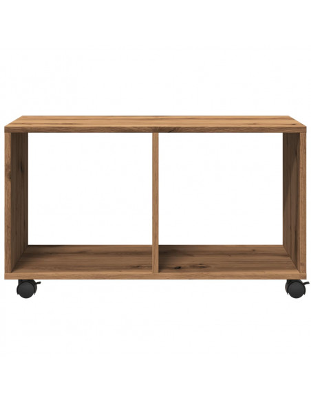 Mobiletto con Ruote Rovere Artigianale 72x33x42,5 cm Truciolato