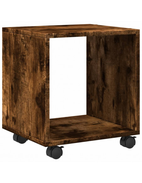 Mobiletto con Ruote Rovere Fumo 37x33x42,5 cm in Truciolato
