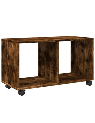 Mobiletto con Ruote Rovere Fumo 72x33x42,5 cm in Truciolato