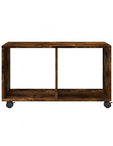 Mobiletto con Ruote Rovere Fumo 72x33x42,5 cm in Truciolato