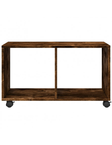 Mobiletto con Ruote Rovere Fumo 72x33x42,5 cm in Truciolato