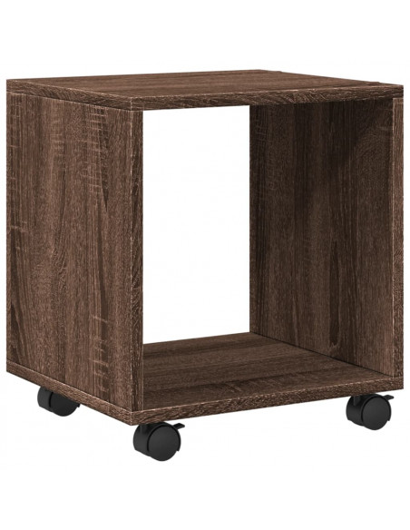 Mobiletto con Ruote Rovere Marrone 37x33x42,5 cm in Truciolato