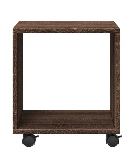Mobiletto con Ruote Rovere Marrone 37x33x42,5 cm in Truciolato
