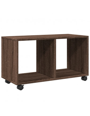 Mobiletto con Ruote Rovere Marrone 72x33x42,5 cm in Truciolato