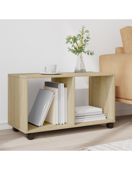 Mobiletto con Ruote Rovere Sonoma 72x33x42,5 cm in Truciolato