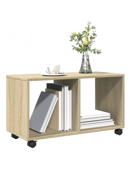 Mobiletto con Ruote Rovere Sonoma 72x33x42,5 cm in Truciolato
