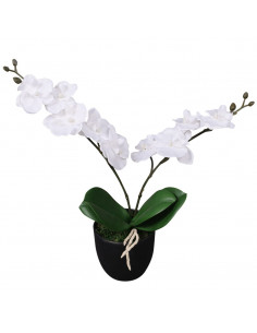 Orchidea Artificiale con Vaso 30 cm Bianca
