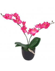 Orchidea Artificiale con Vaso 30 cm Rossa