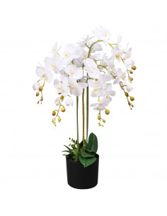 Orchidea Artificiale con Vaso75 cm Bianca
