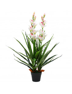 Orchidea Cymbidium Artificiale con Vaso 100 cm Verde